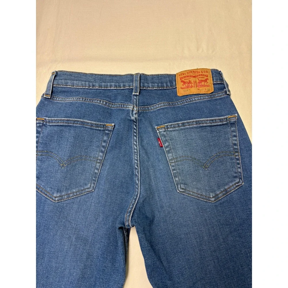 Levis 514 Straight Fit Mens Jeans Blue‎ Medium Wash 30x32 Stretch Denim
